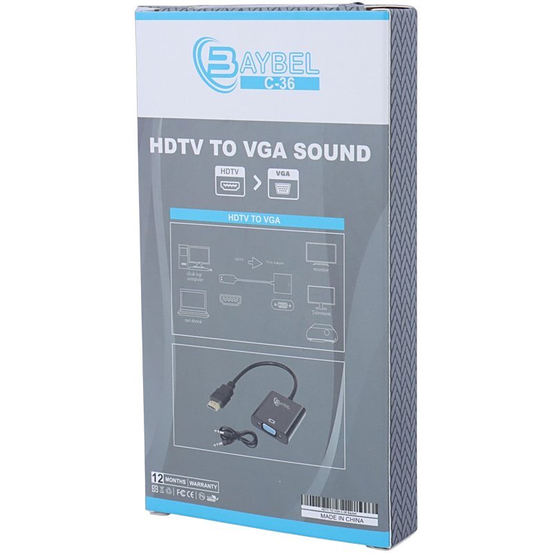 تبدیل HDMI به VGA بایبل C-36 + کابل صدا - 7