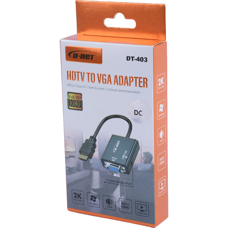 تبدیل HDMI به VGA دی نت DT-403 + کابل Micro USB - 7
