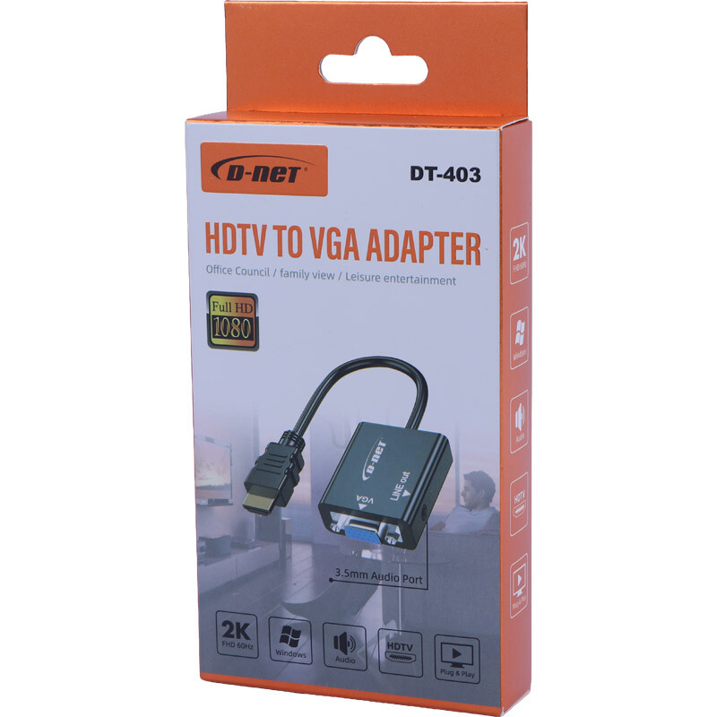 تبدیل HDMI به VGA دی نت DT-403 + کابل صدا - 8