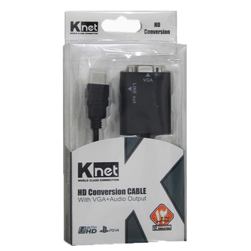 تبدیل HDMI به VGA کی نت K-CO72 + کابل صدا - 2
