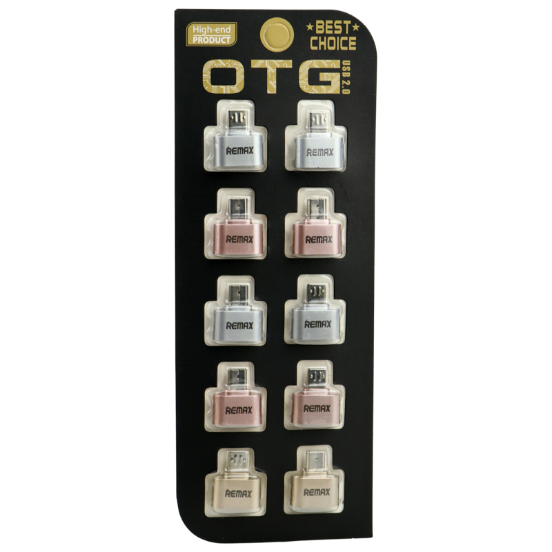 تبدیل OTG میکرو یو اس بی ریمکس Remax بسته 10 عددی فلزی - 2