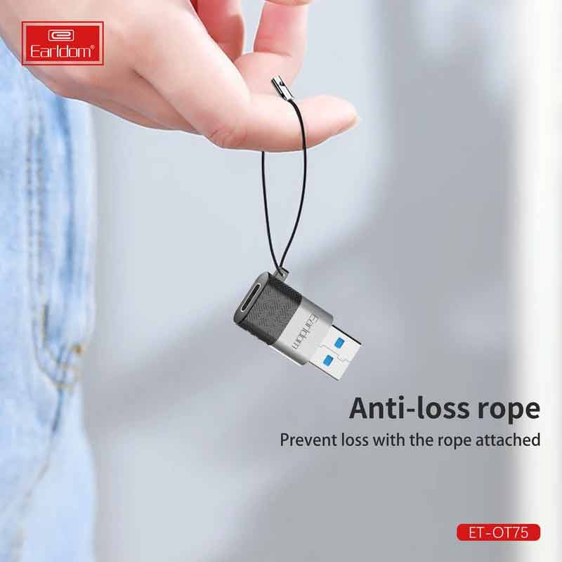 تبدیل OTG تایپ سی به USB ارلدام ET-OT75 - 7