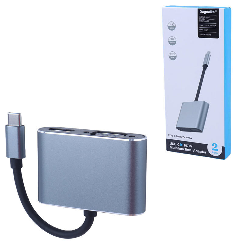 تبدیل Type-C به Daguaika HDMI/VGA