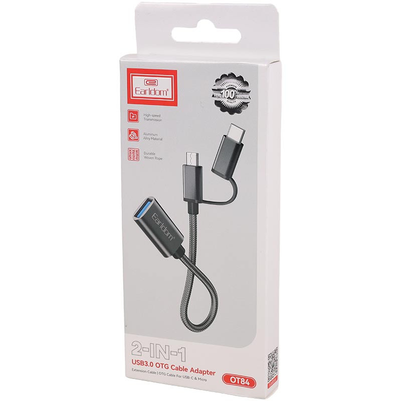 تبدیل USB OTG به MicroUSB / Type-C ارلدام ET-OT84 - 7