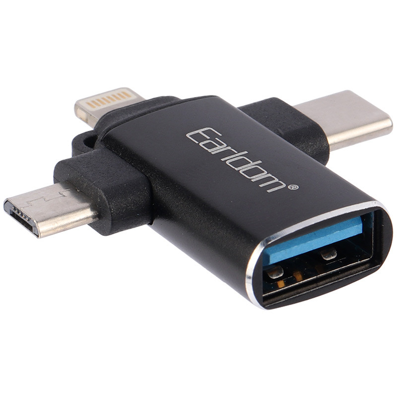 تبدیل USB OTG به میکرو یو اس بی / تایپ سی / لایتنینگ ارلدام ET-OT80 - 3