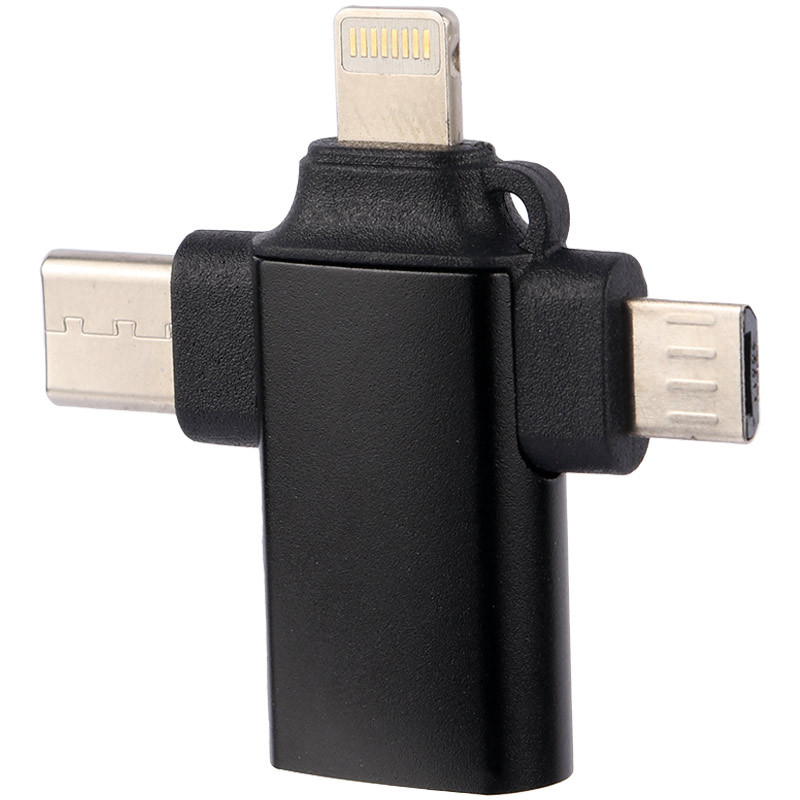 تبدیل USB OTG به میکرو یو اس بی / تایپ سی / لایتنینگ ارلدام ET-OT80 - 5