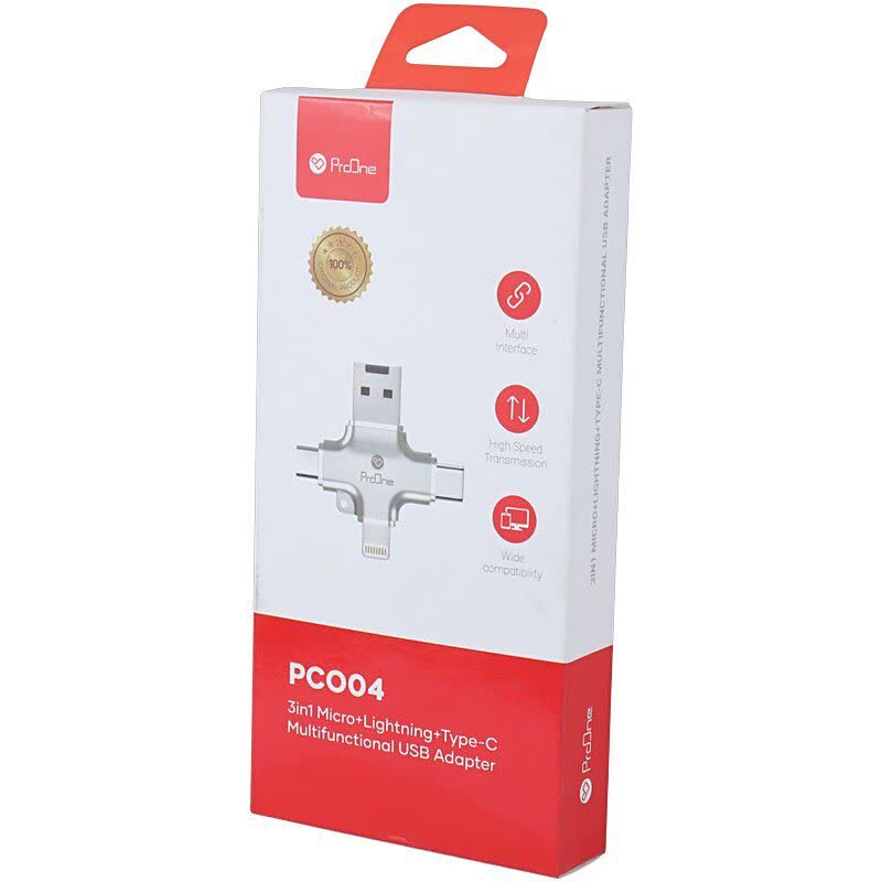 تبدیل USB OTG به میکرو یو اس بی / تایپ سی / لایتنینگ پرووان PCO04 - 7
