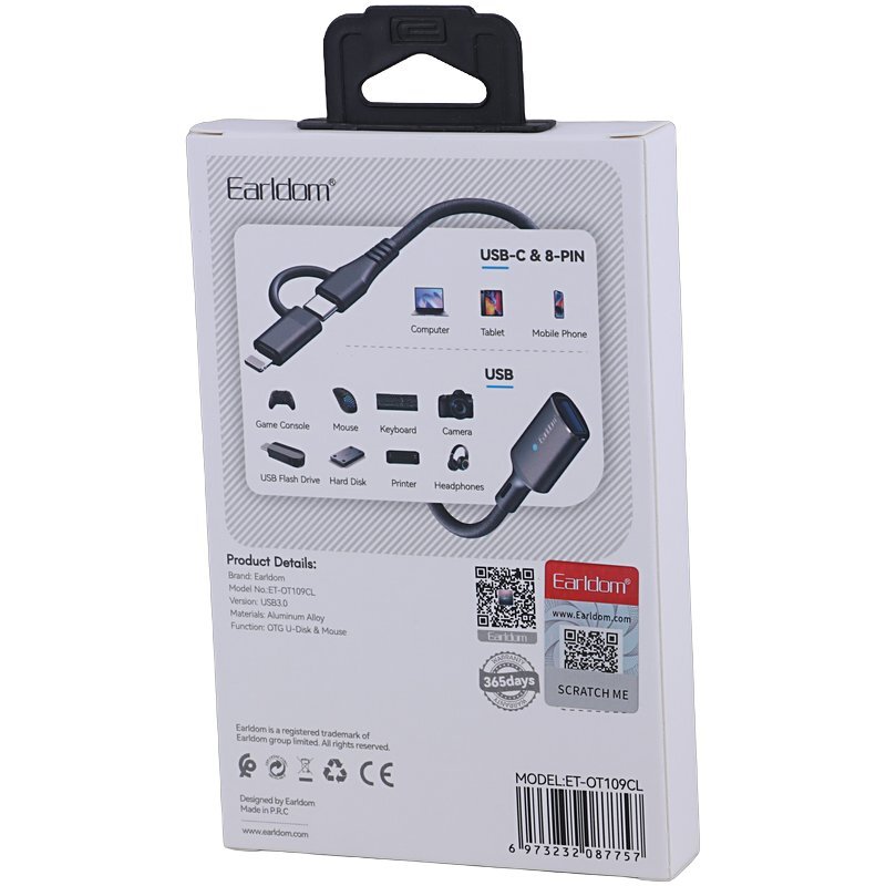 تبدیل USB OTG به تایپ سی / لایتنینگ ارلدام ET-OT109CL - 7