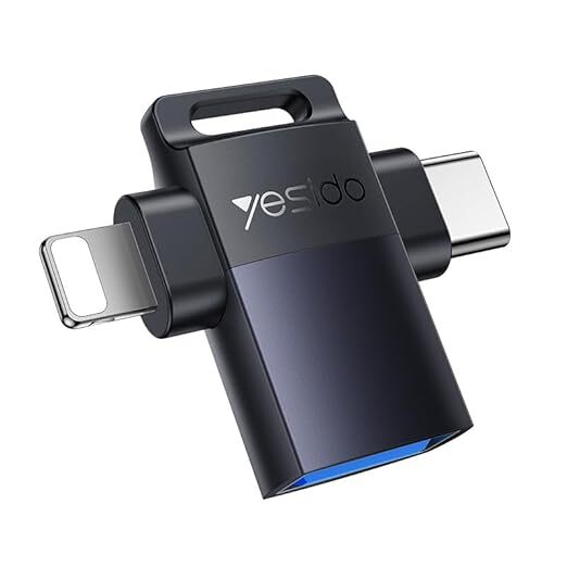 تبدیل USB OTG به تایپ سی / لایتنینگ یسیدو GS35 - 2