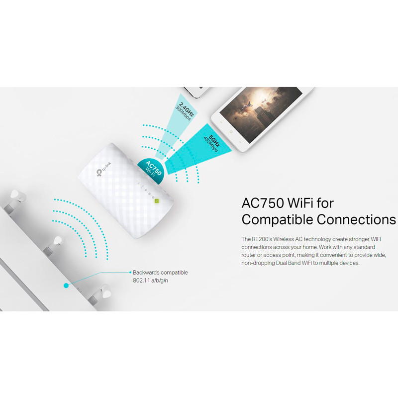 توسعه دهنده شبکه بی سیم TP-Link RE200 AC750 - 8